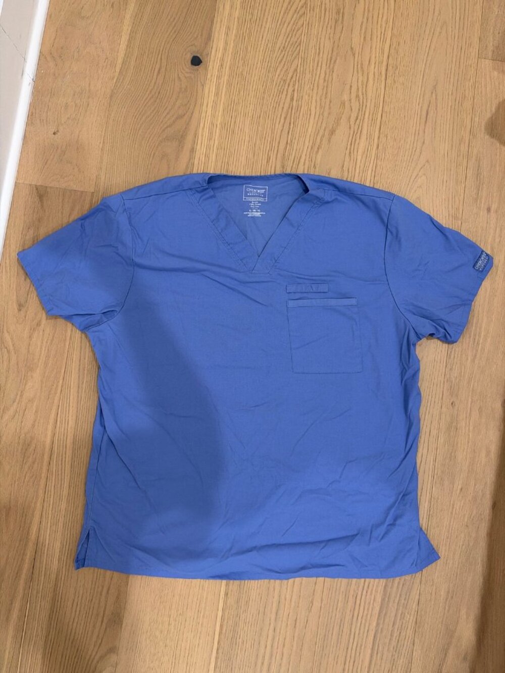 Cherokee Workwear Professionals Mens V-Neck Scrub Top XL Light Blue